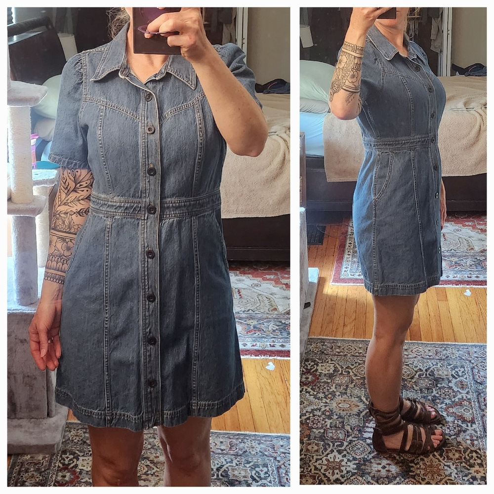 Madewell Blue Denim Button-up Dress
